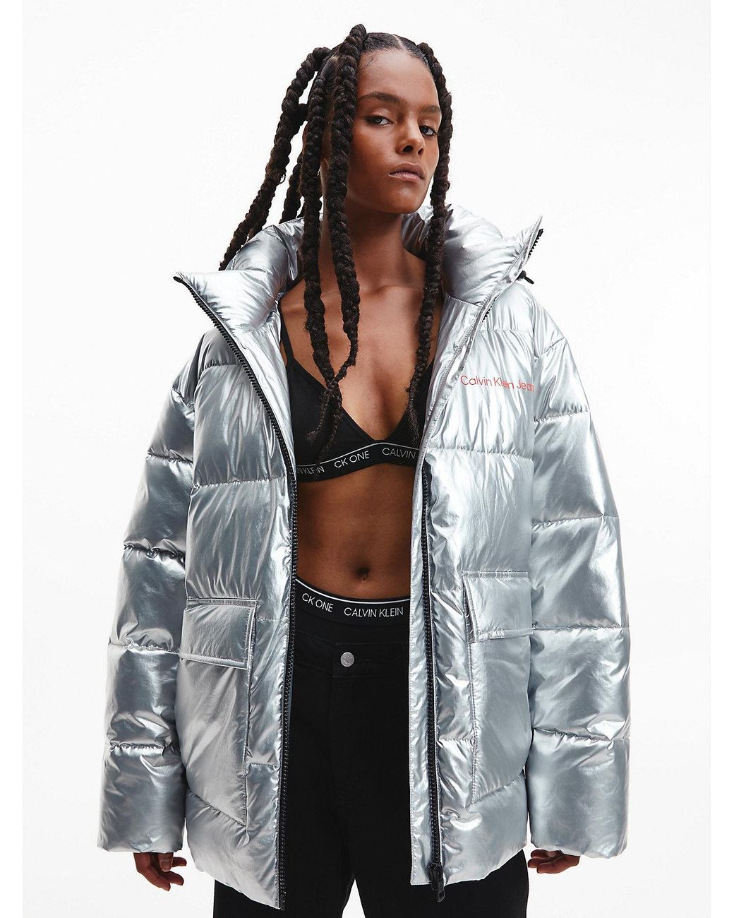 Calvin klein jeans metallic puffer parka Clearance