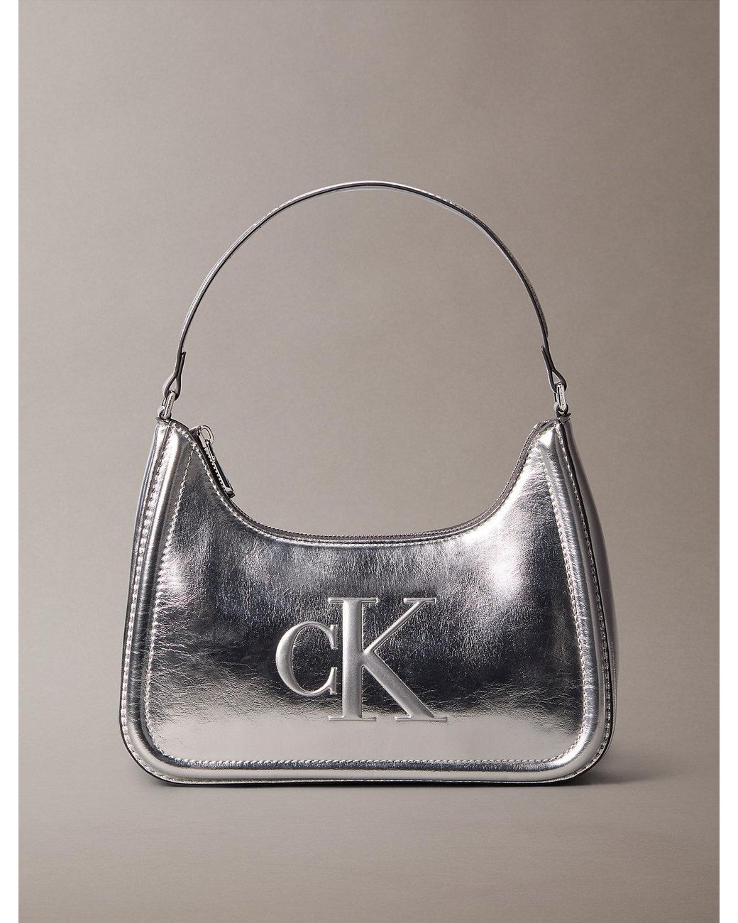 Borsa Da Spalla Con Monogramma di Calvin Klein in Gray