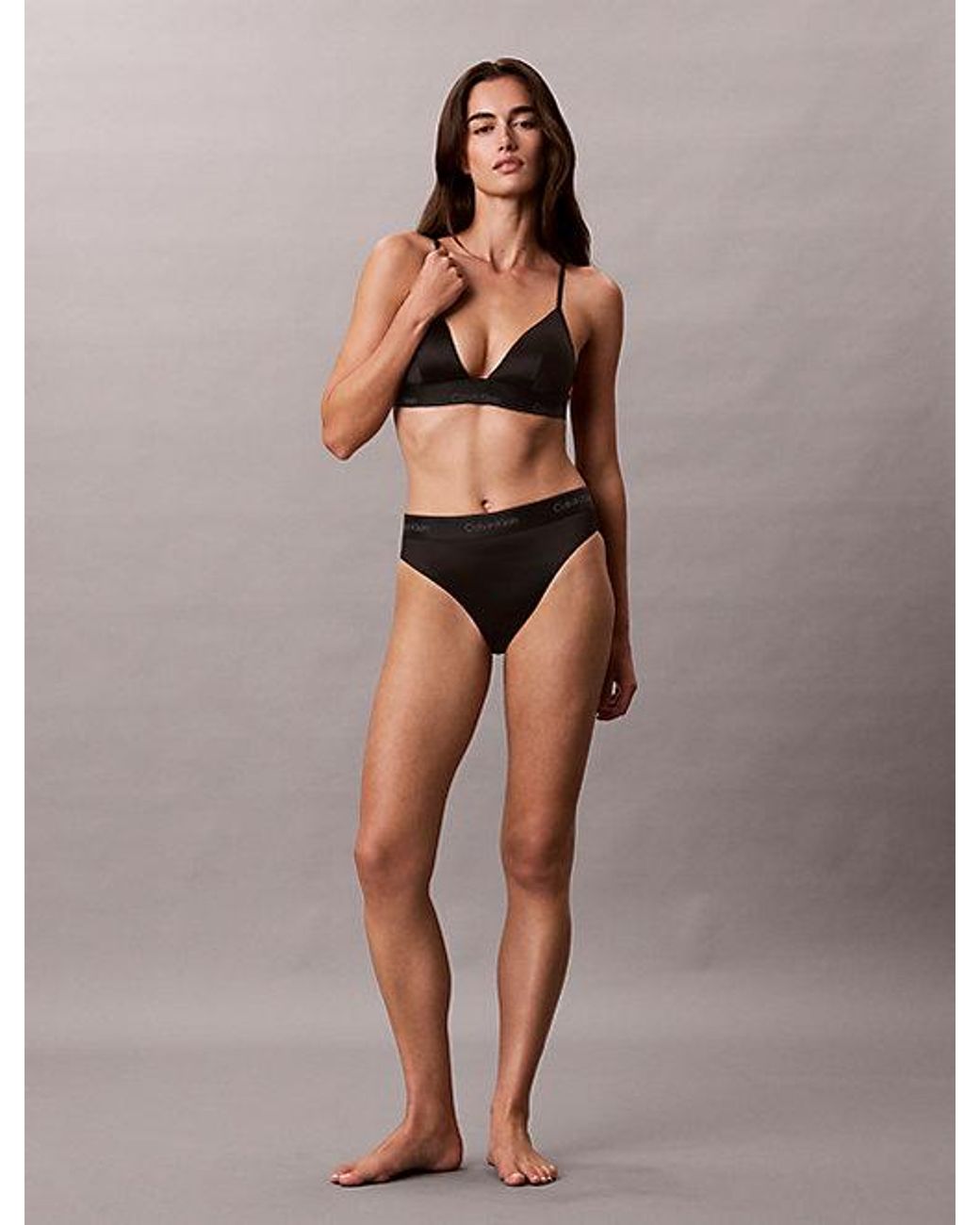 Calvin Klein Black Bikini Bottoms Ck Shine
