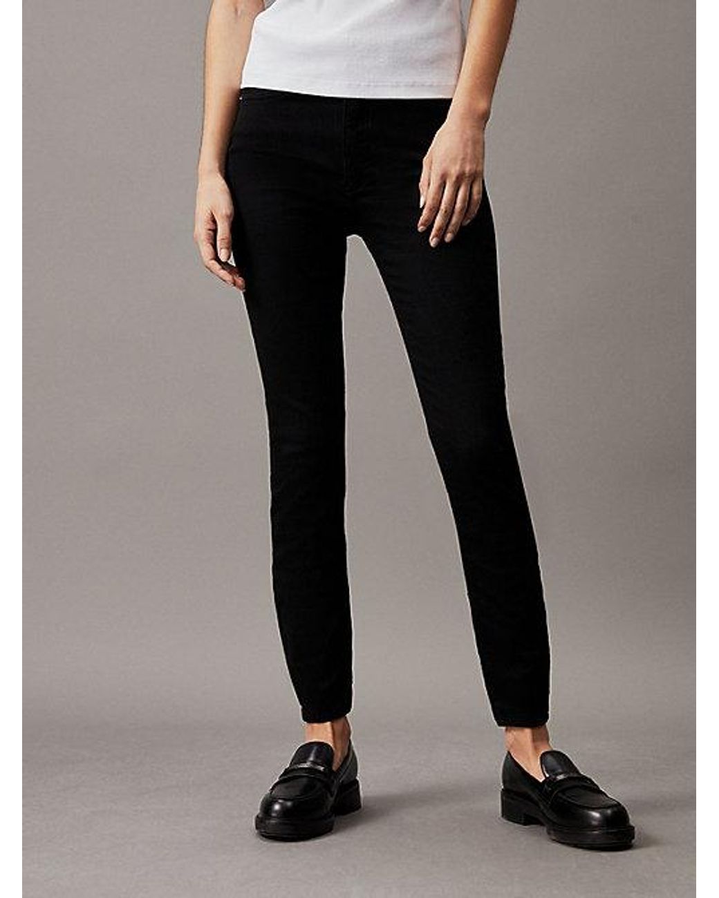 Calvin Klein Black Jeans High Rise Super Skinny Ankle Jeans