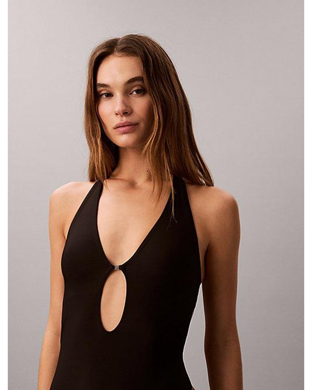 Calvin Klein Black Plunge Swimsuit Ck Tailored