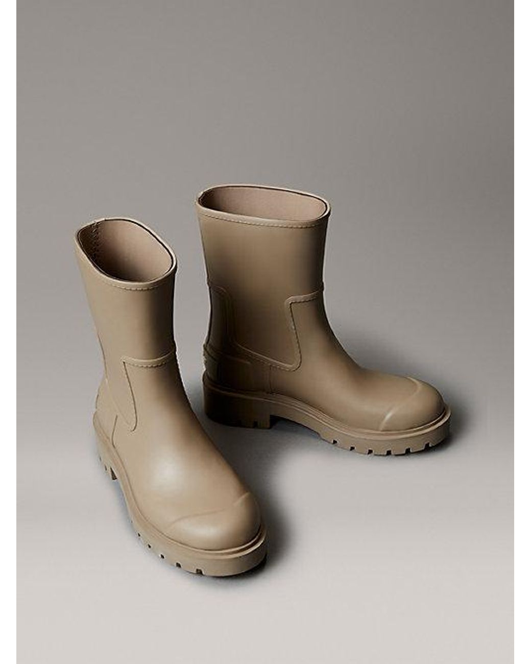 Calvin Klein Brown Jeans Waterproof Flexible Lug Sole Rainboots