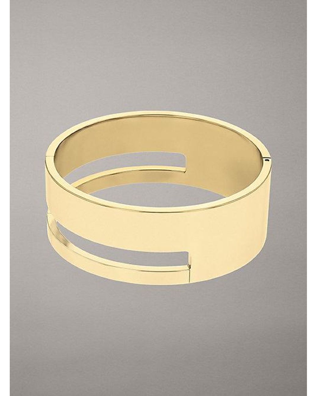 Calvin Klein Gray Minimalistic Hinged Bangle