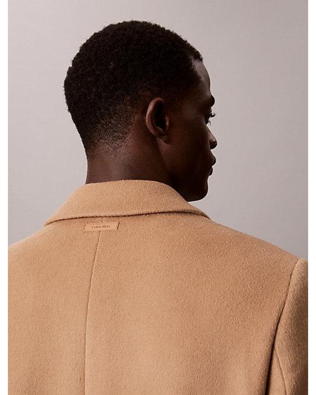 Calvin Klein Natural Wool Blend Overcoat for men