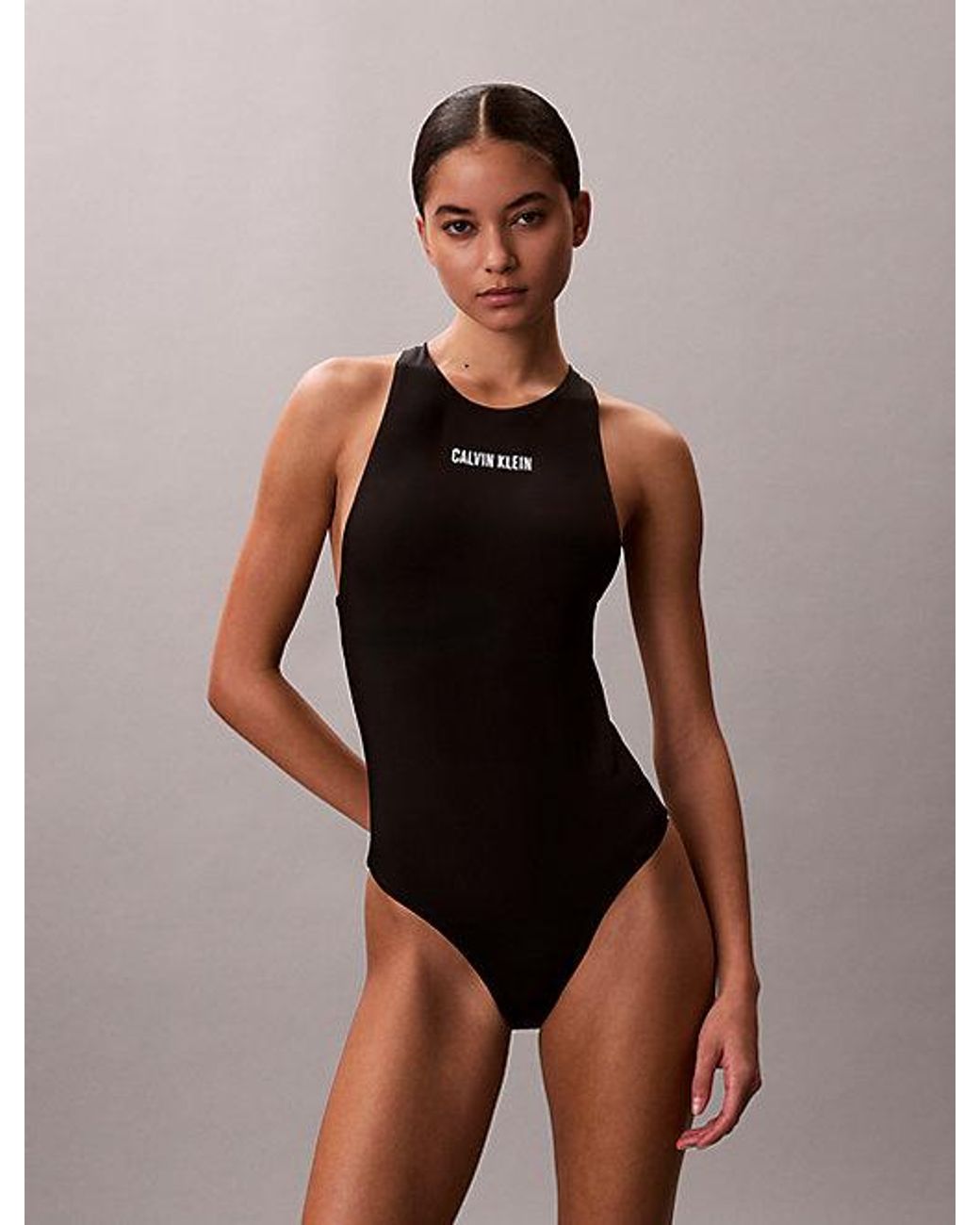 Calvin Klein Black Cross Back Swimsuit Intense Power