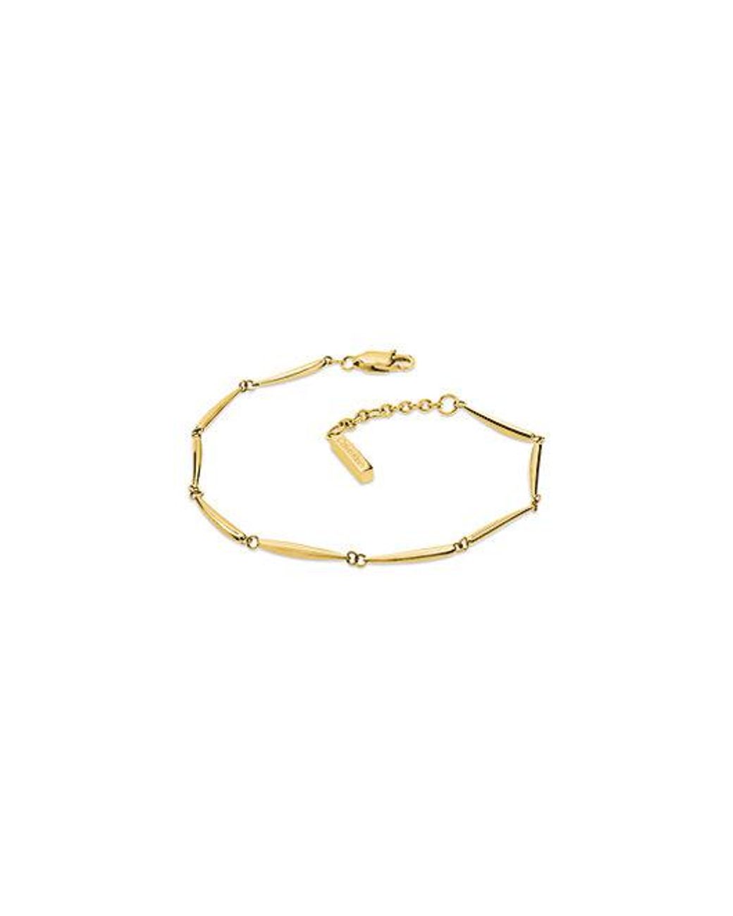 Calvin Klein White Jeans Elongated Drops Plated Steel Bracelet
