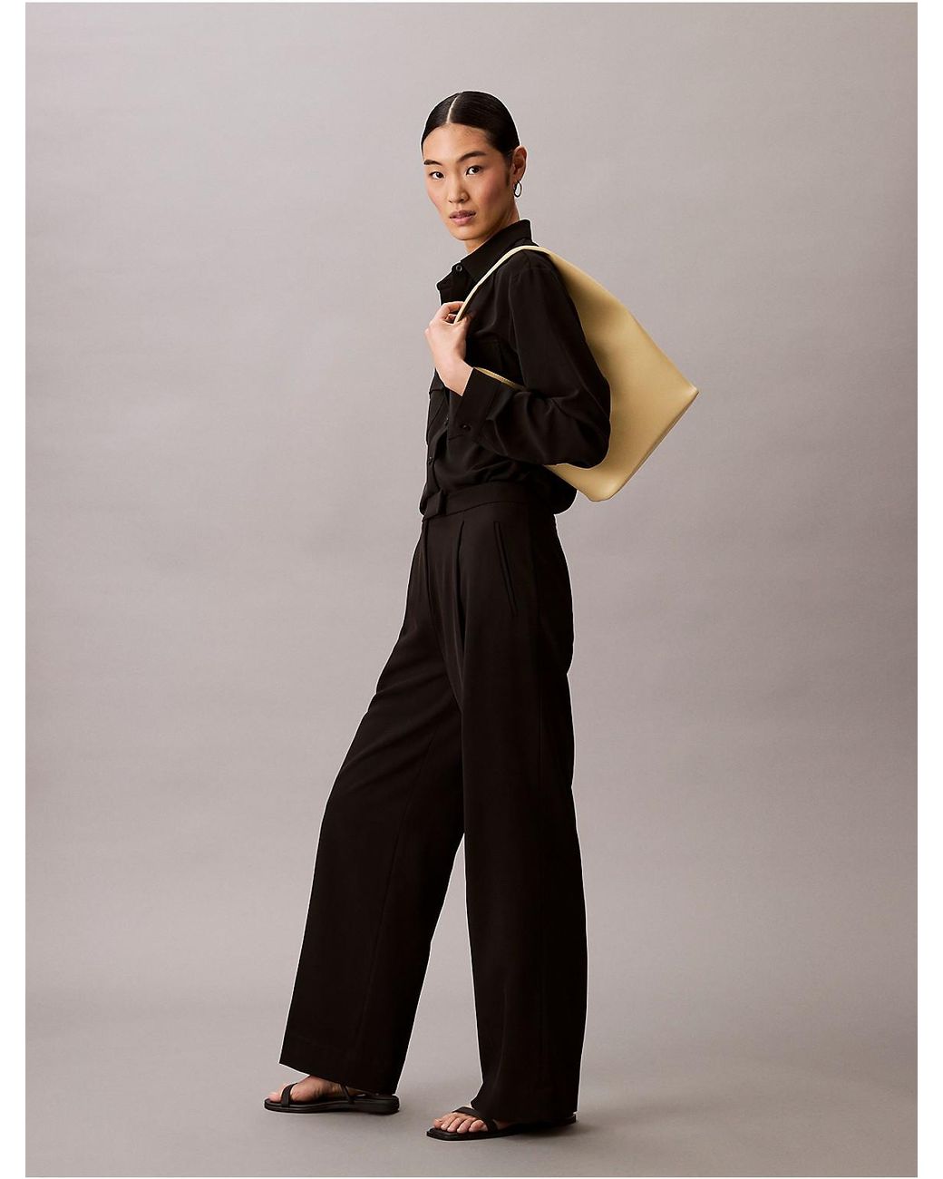 Calvin Klein Black Relaxed Button-Down Utility Shirt