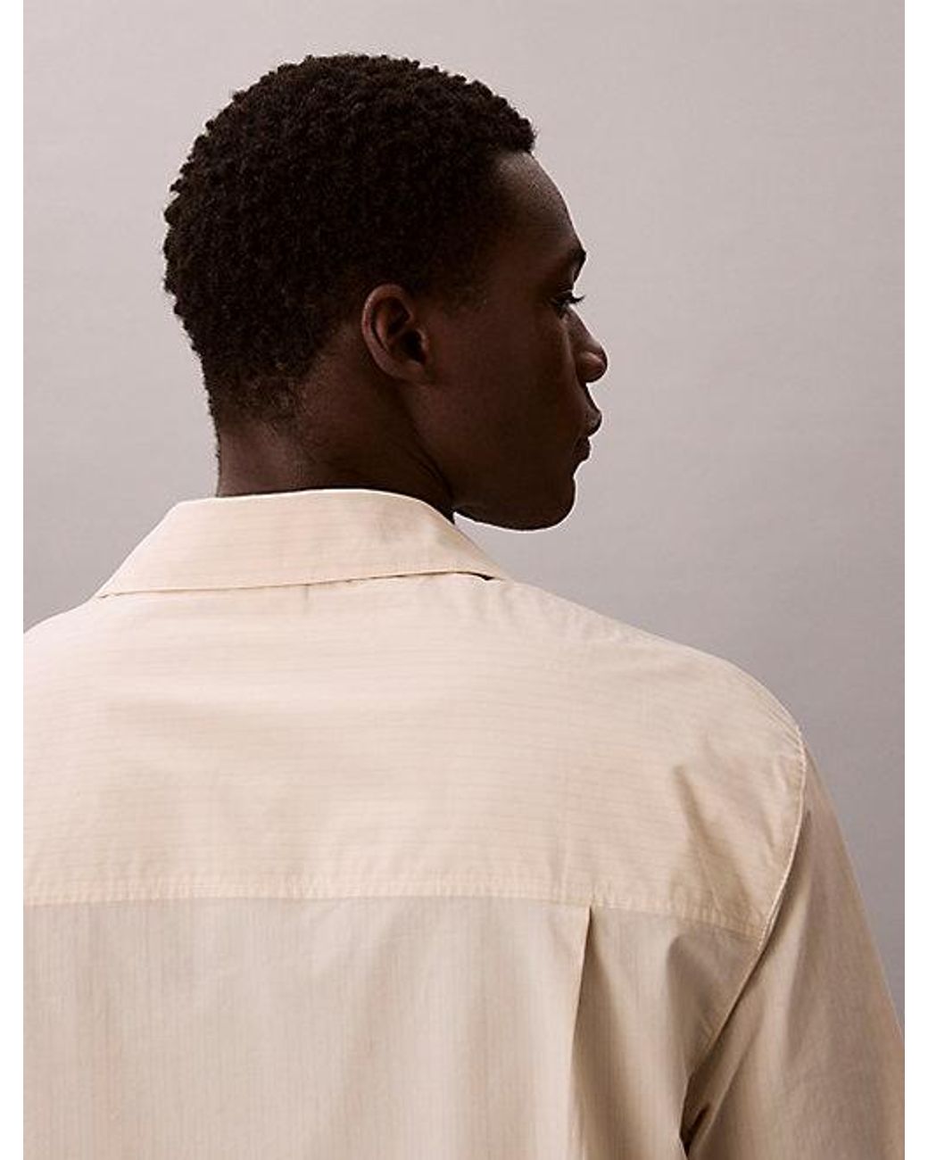 Calvin Klein Natural Logo Pyjama Top Heritage Cotton Poplin for men