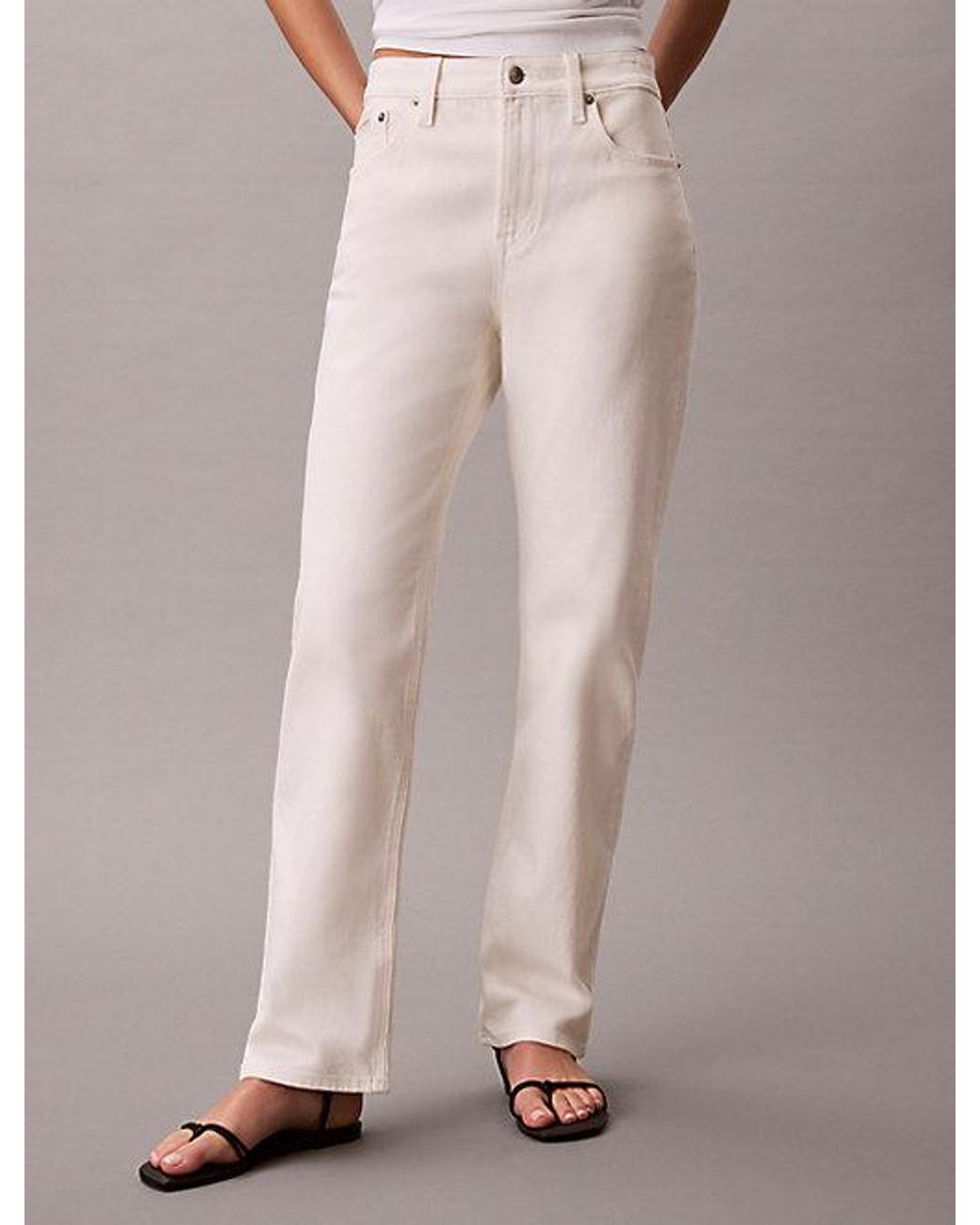 Calvin Klein Pink Jeans High Rise Straight Jeans