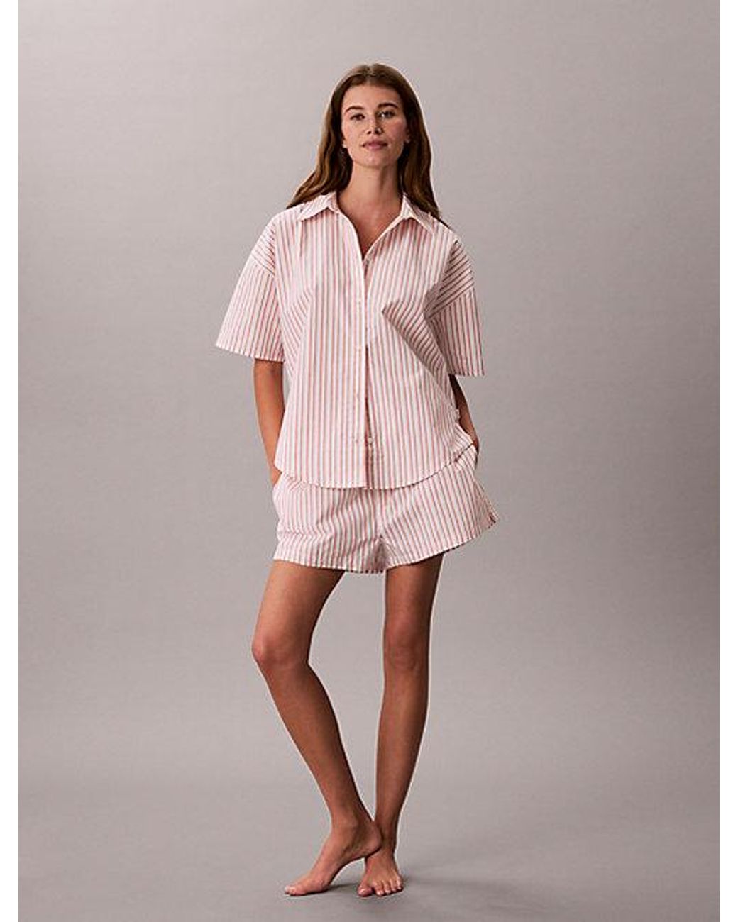 Calvin Klein Pink Pyjama Shorts Icon Cotton Poplin