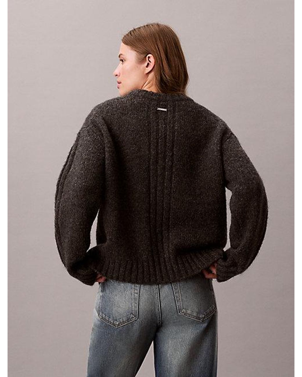 Calvin Klein Black Brushed Blend Pullover Jumper