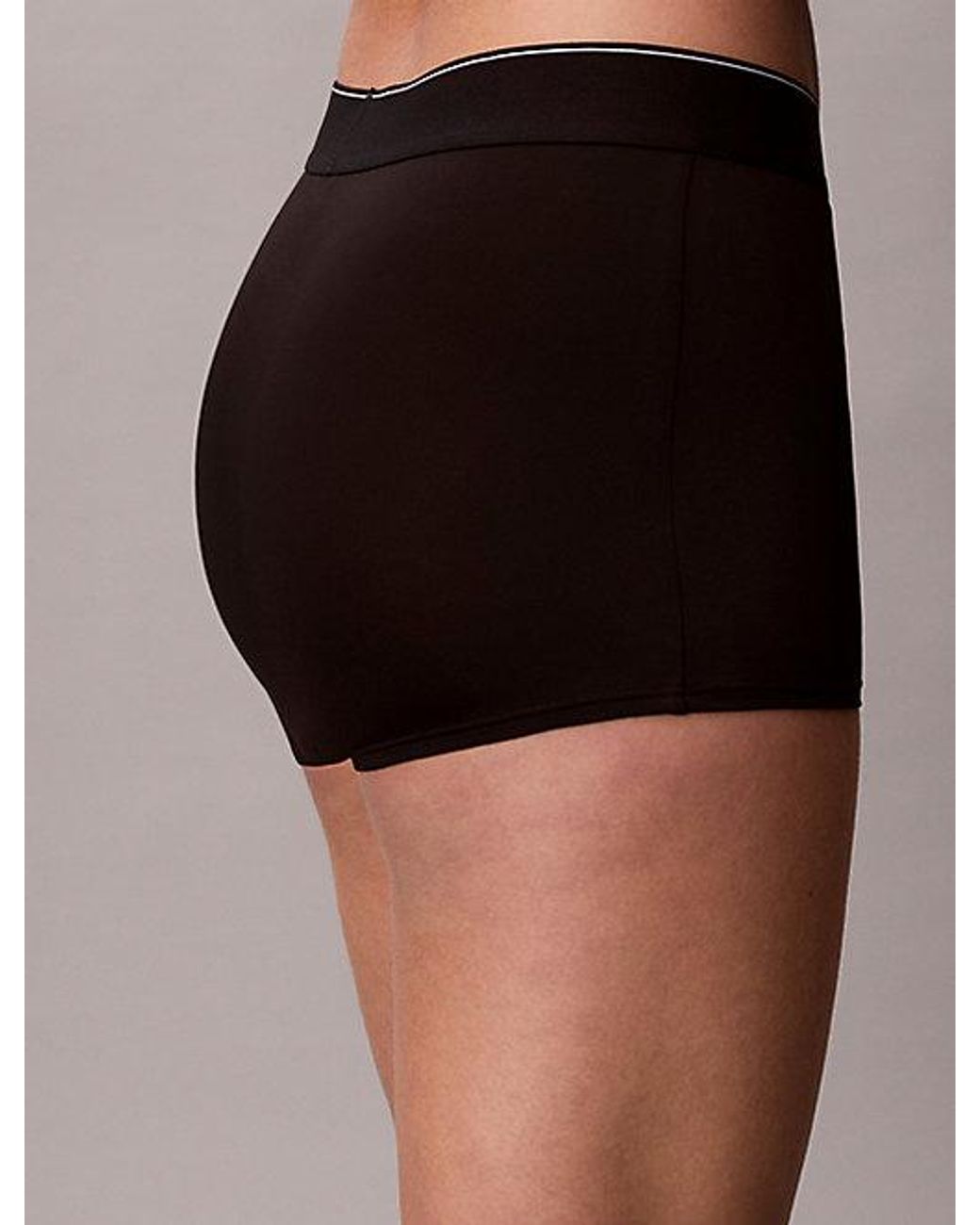 Calvin Klein Black Boy Shorts Icon Microfibre Stretch Graphic