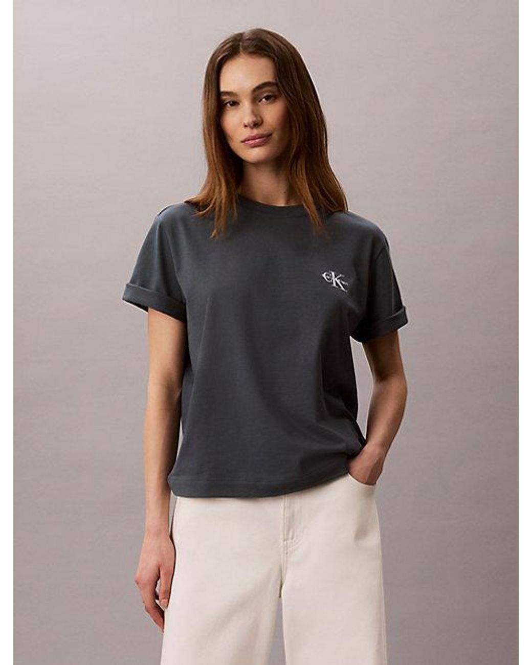 Calvin Klein Blue Jeans Monologo Boxy T-Shirt