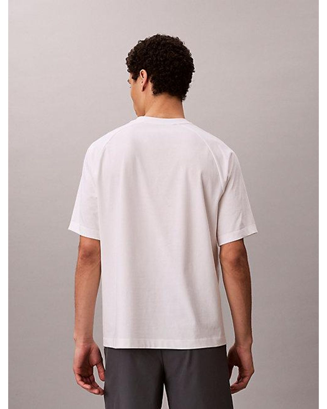 Calvin Klein White Sport Performance Cotton Blend Gym T-Shirt for men