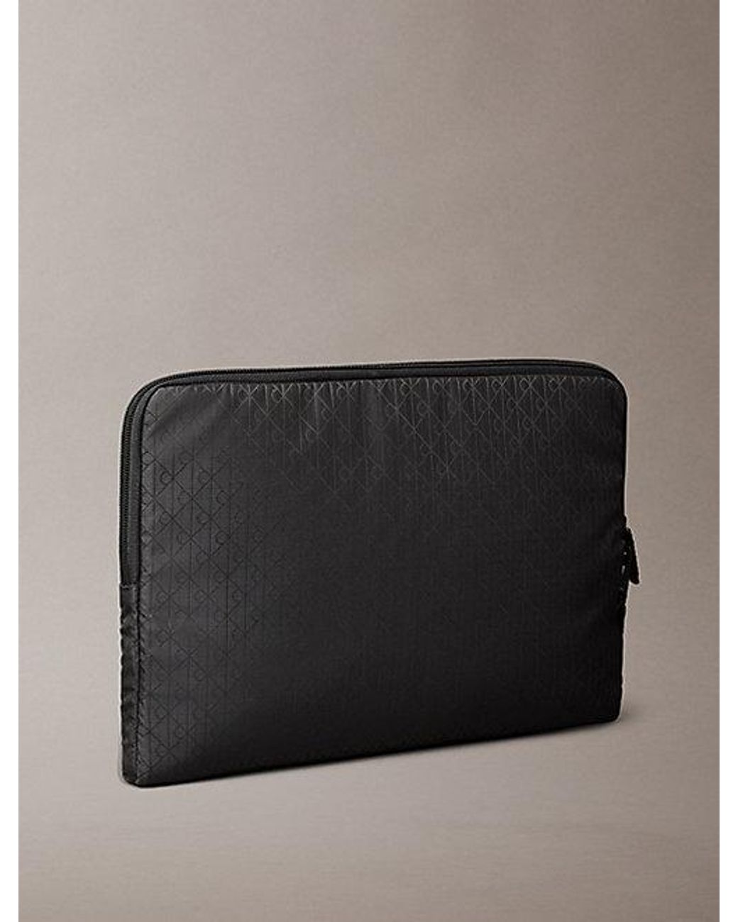 Calvin Klein Gray Allover Emblem Logo Jacquard Laptop Sleeve for men