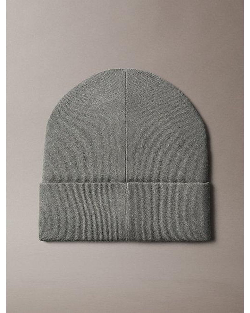 Calvin Klein Gray Signature Logo Beanie for men