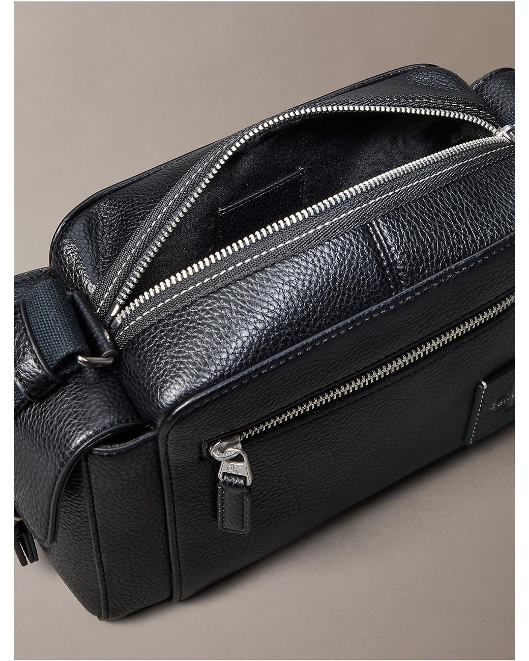 Calvin Klein Gray Bold Pebble Camera Bag for men