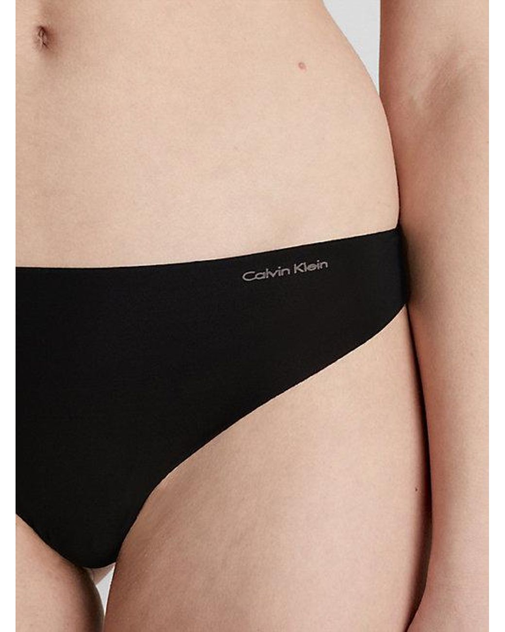 Calvin Klein Black Thong Invisibles Microfibre Stretch