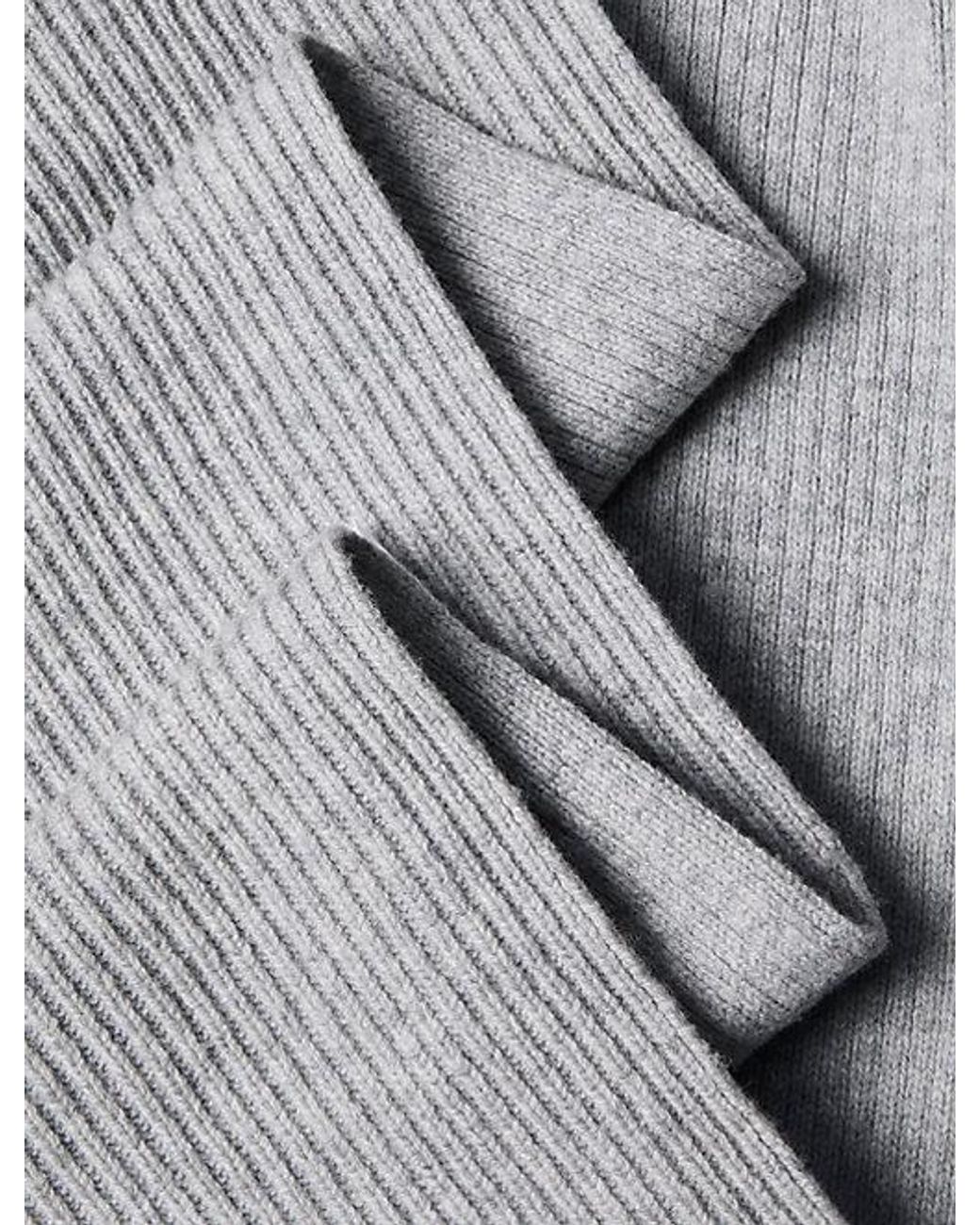 Calvin Klein Gray Wool Blend Monogram Scarf