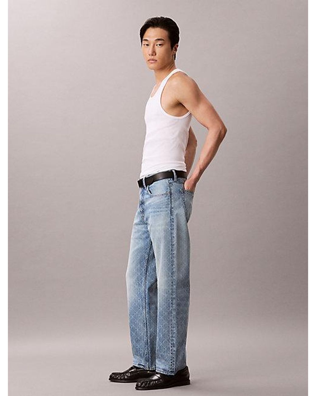 Calvin Klein Blue Jeans 90S Straight Logo Jeans for men