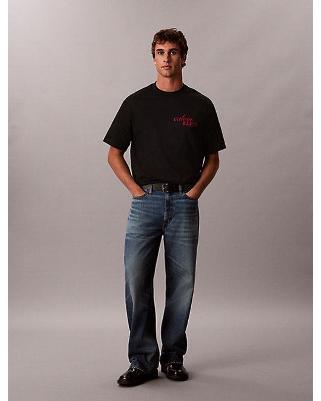 Calvin Klein Black Jeans Heavy Jersey Back Logo T-Shirt for men