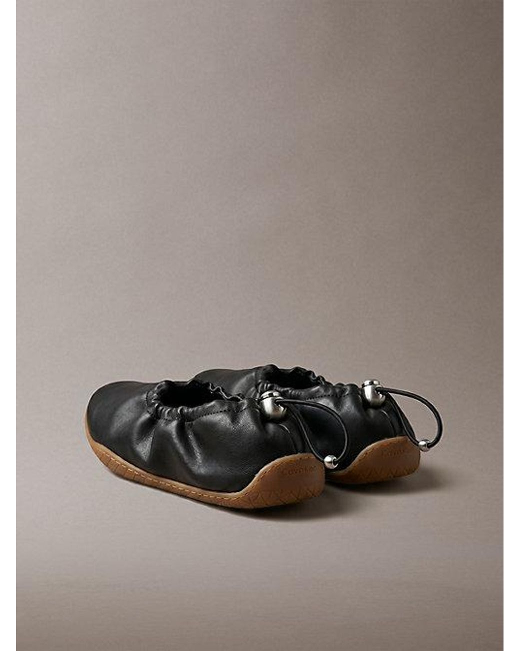 Calvin Klein Gray Leather Hybrid Ballet Trainers