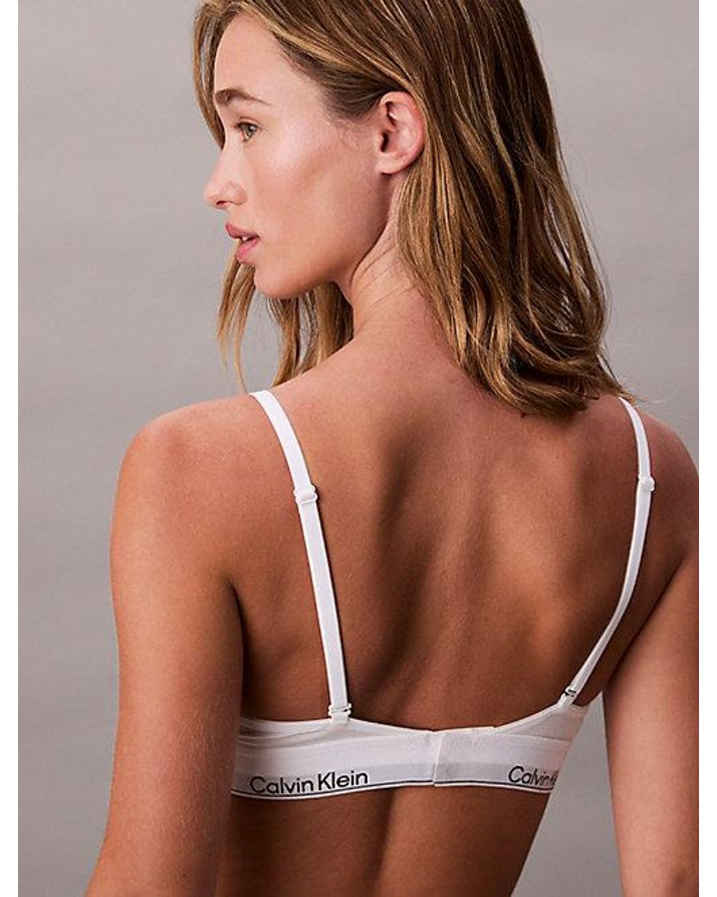 Calvin Klein Brown Unlined Triangle Bralette Icon Cotton Modal