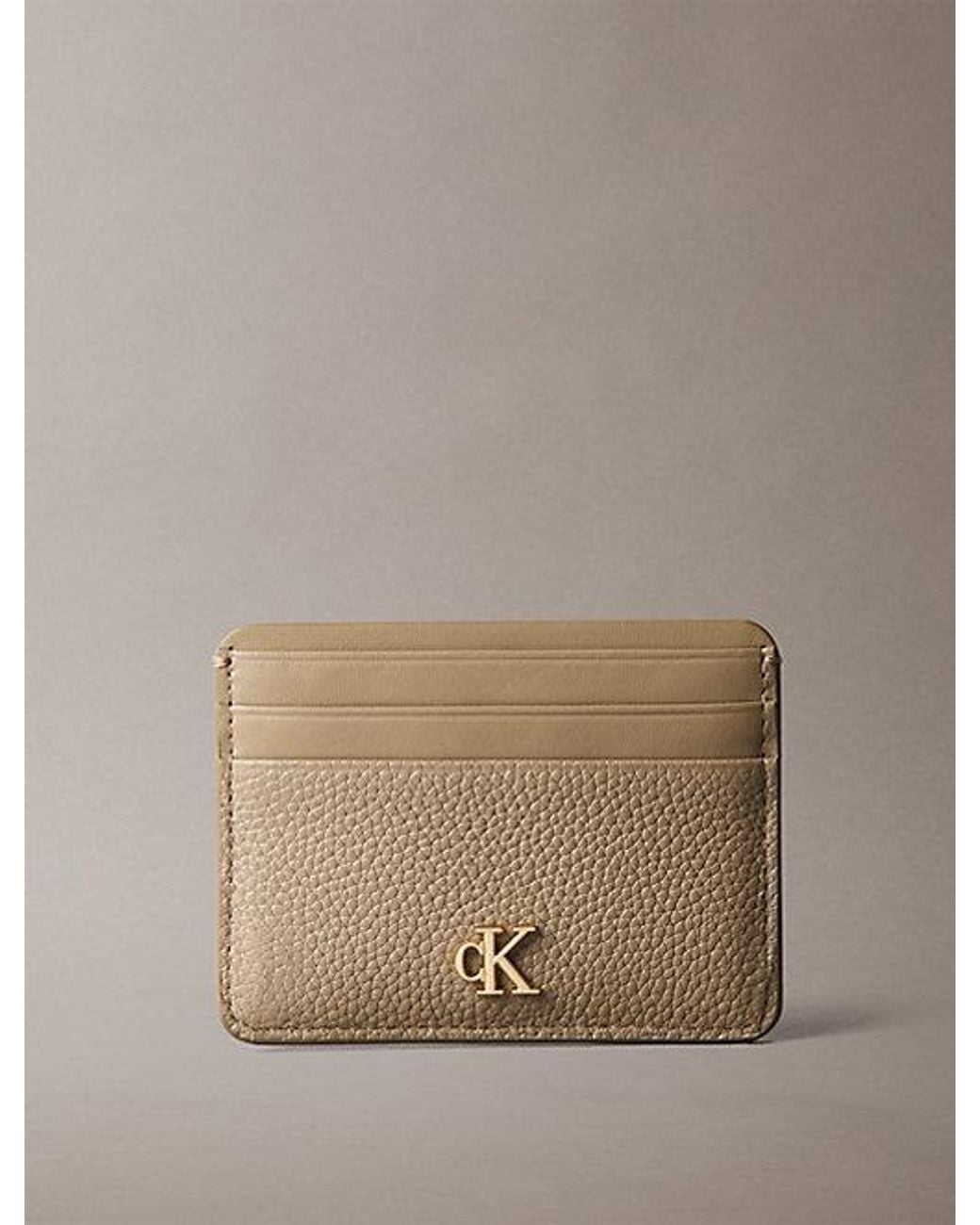 Calvin Klein Natural Leather Rfid Monogram Cardholder