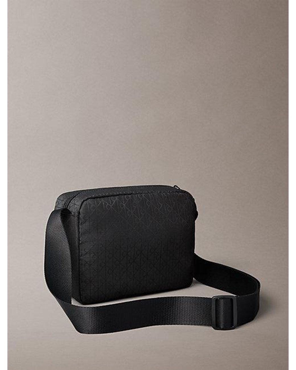Calvin Klein Black Water Repellent Ripstop Crossbody Camera Bag for men