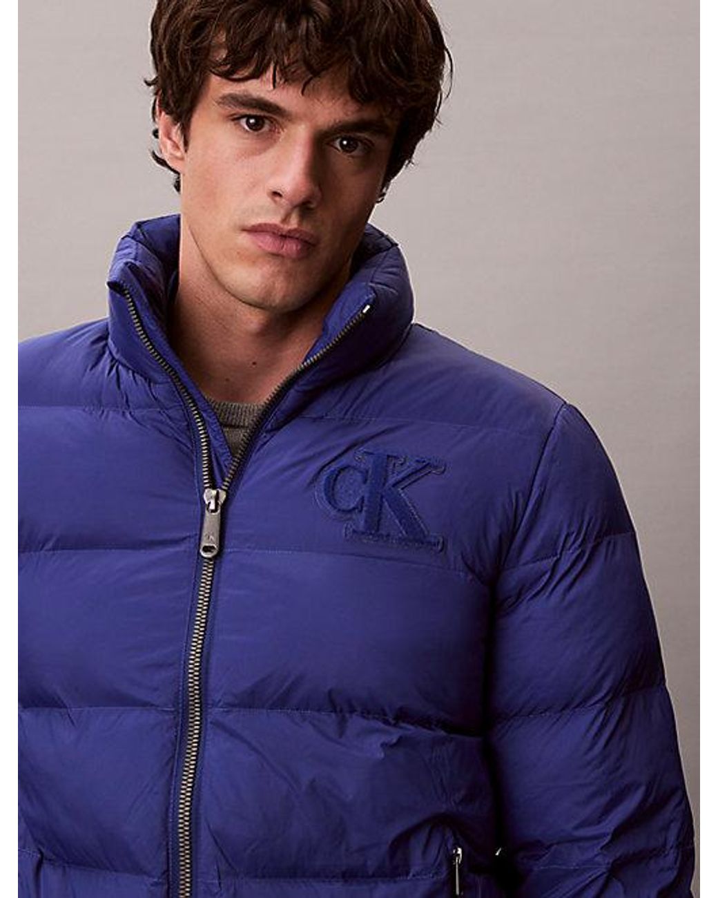 Calvin Klein Blue Jeans Monogram Puffer Jacket for men