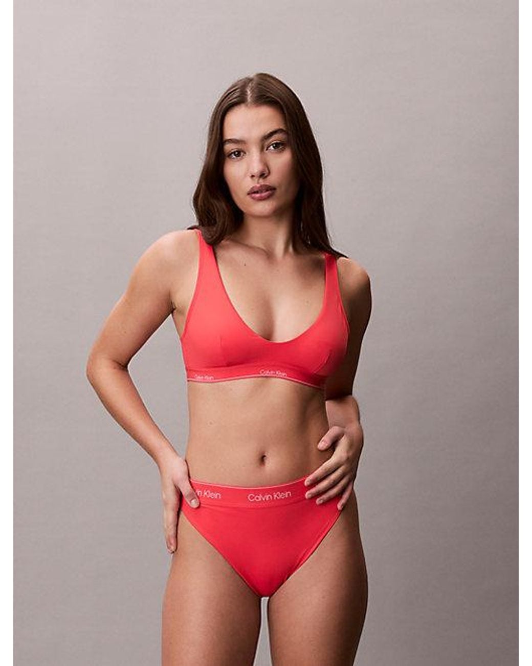 Calvin Klein Bralette Bikinitop in het Red