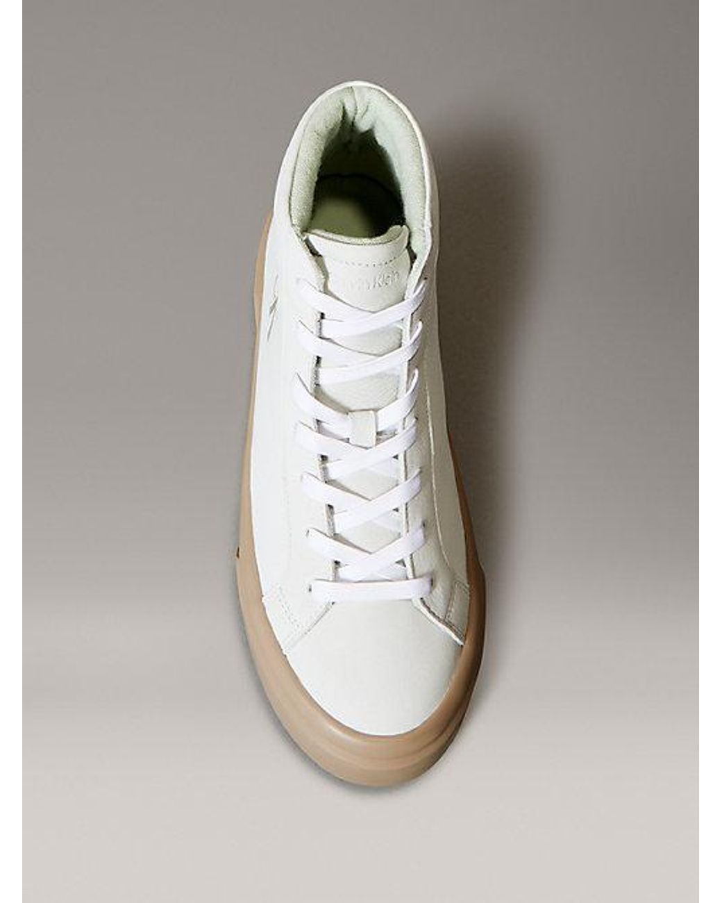 Calvin Klein Metallic Leather Warm High-Top Platform Trainers