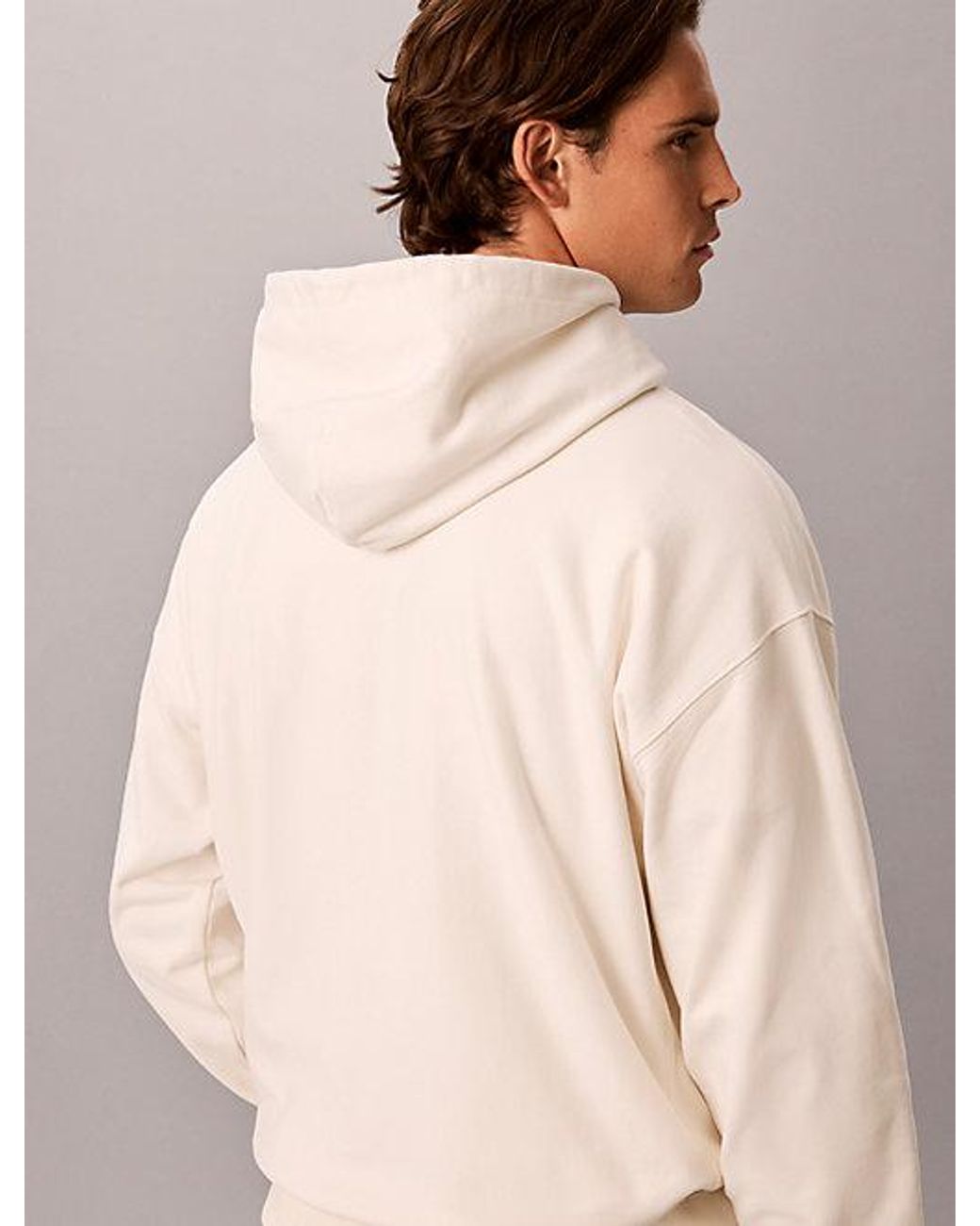 Calvin Klein Natural Jeans Relaxed Monogram Appliqué Hoodie for men