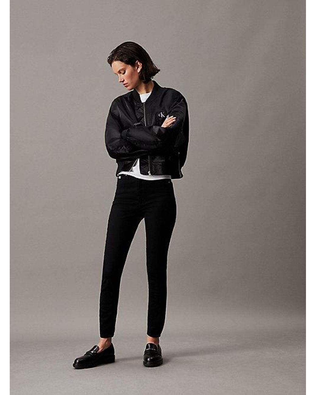 Calvin Klein Black Jeans High Rise Super Skinny Ankle Jeans