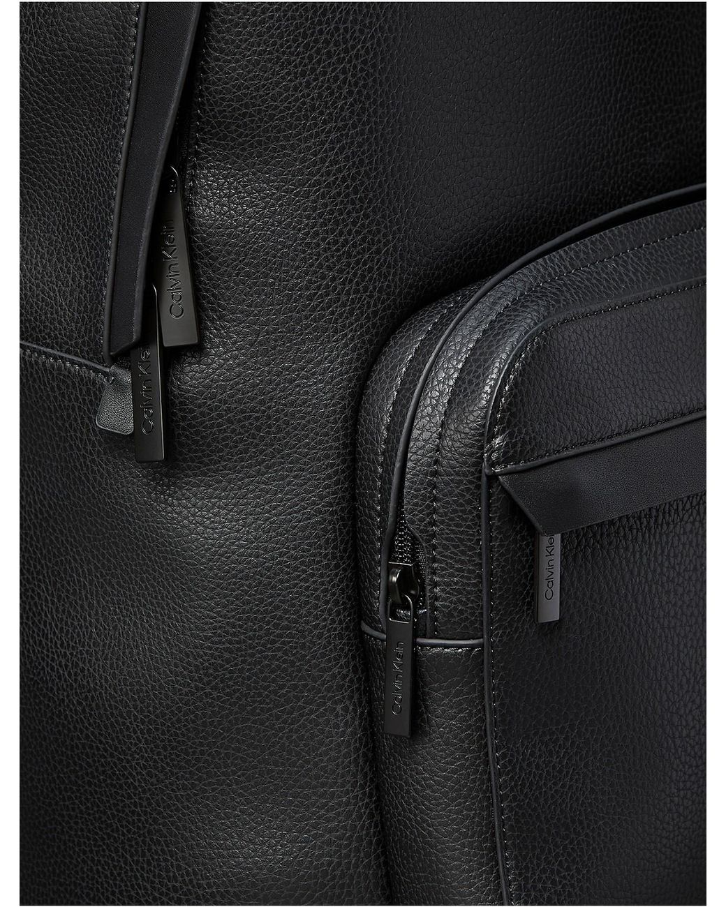 Calvin Klein Gray Pebbled Round Backpack for men