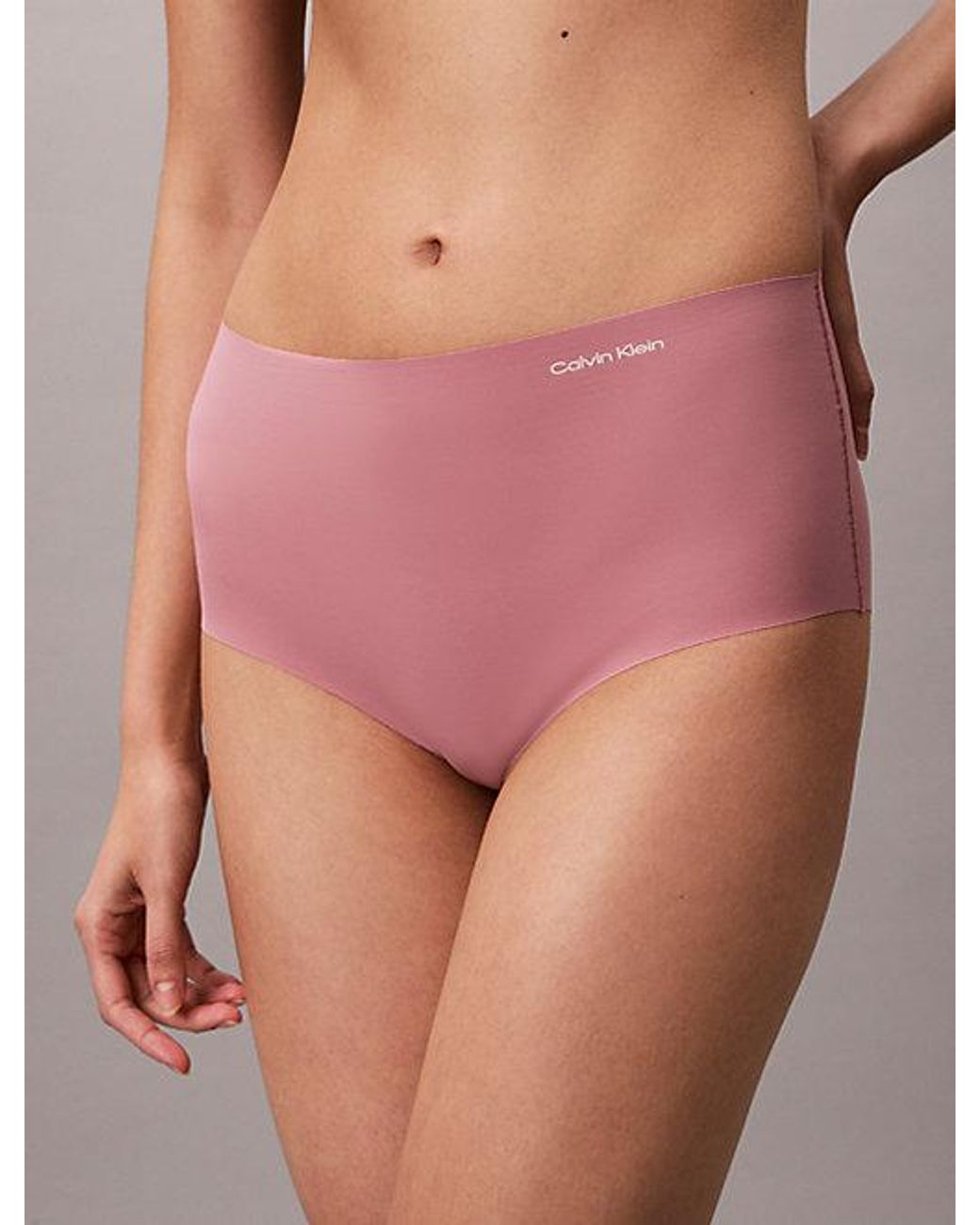 Calvin Klein Pink High Rise Hipster Briefs Invisibles Microfibre Stretch