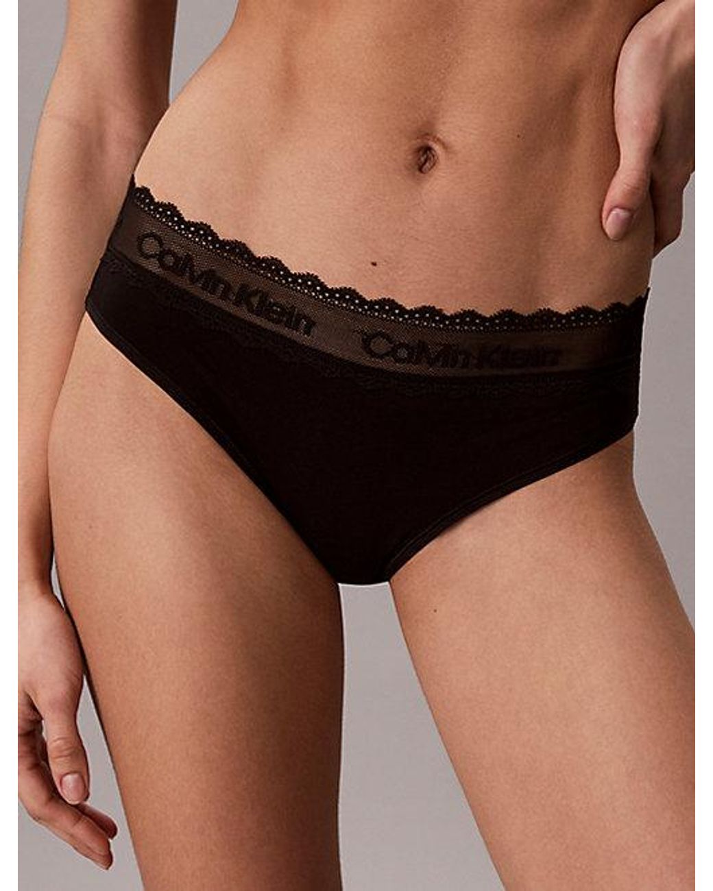 Calvin Klein Brown Bikini Briefs Cotton Lace