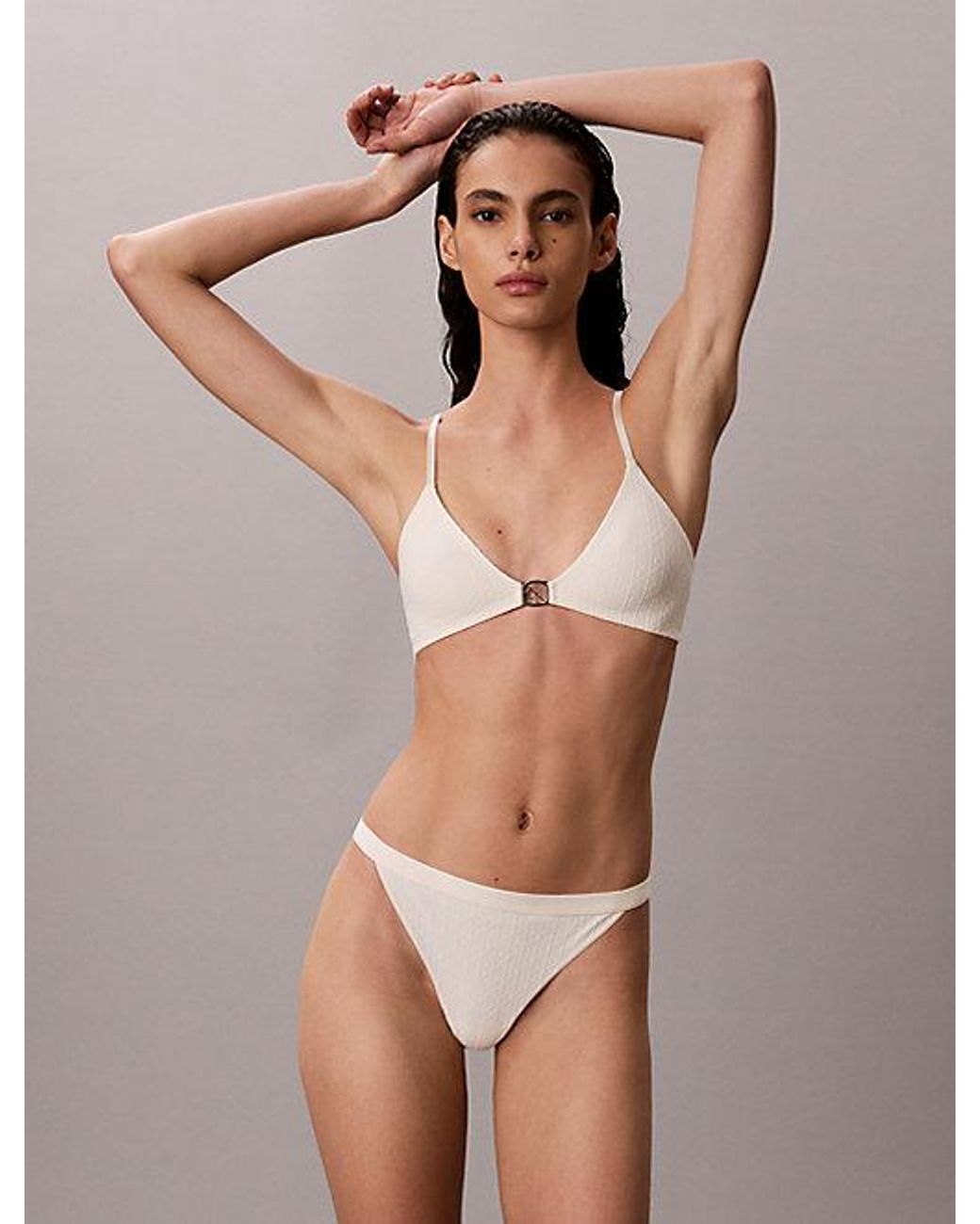 Calvin Klein White String Thong Minimalist Emblem