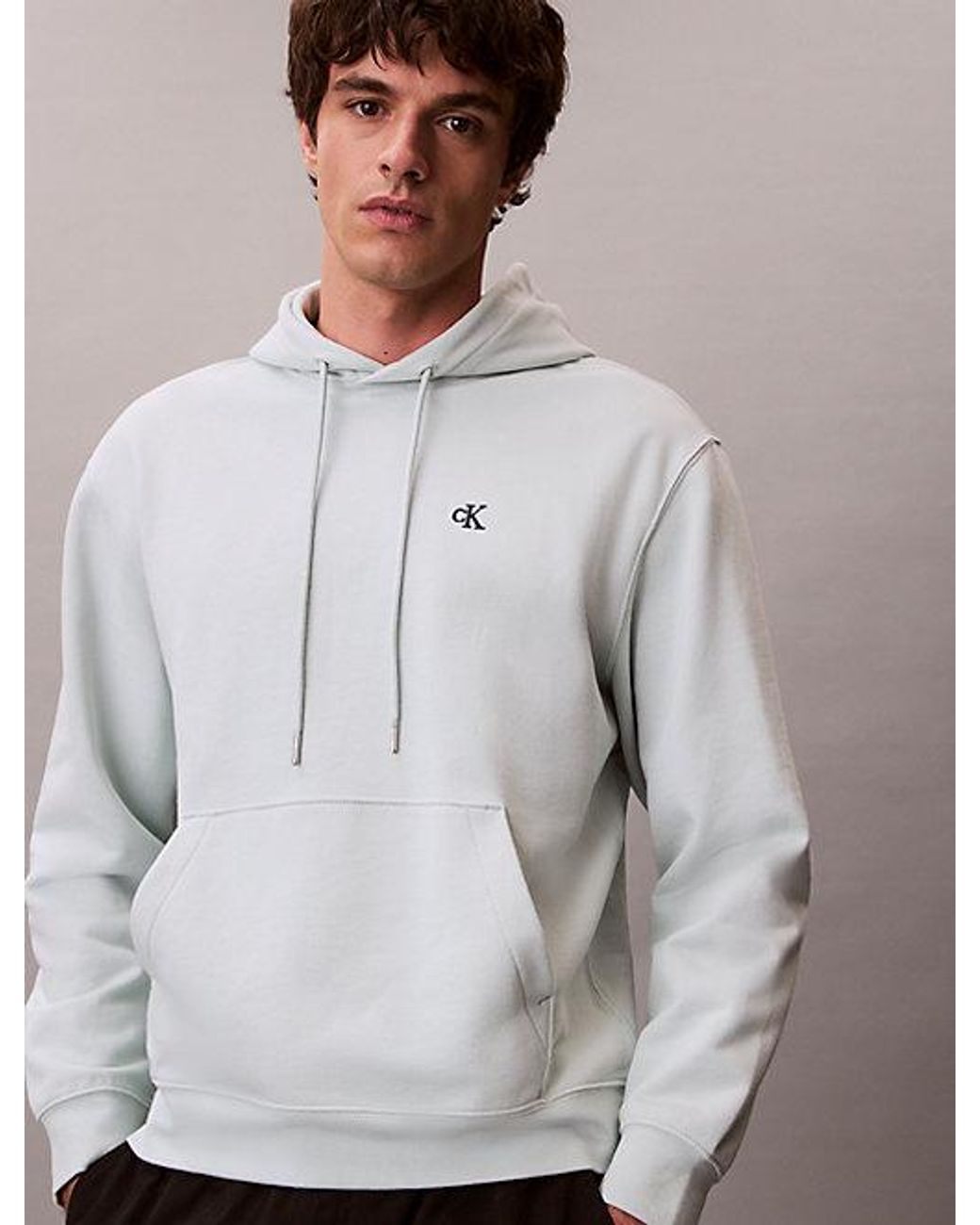 Calvin Klein Multicolor Jeans Cotton Terry Monogram Hoodie for men