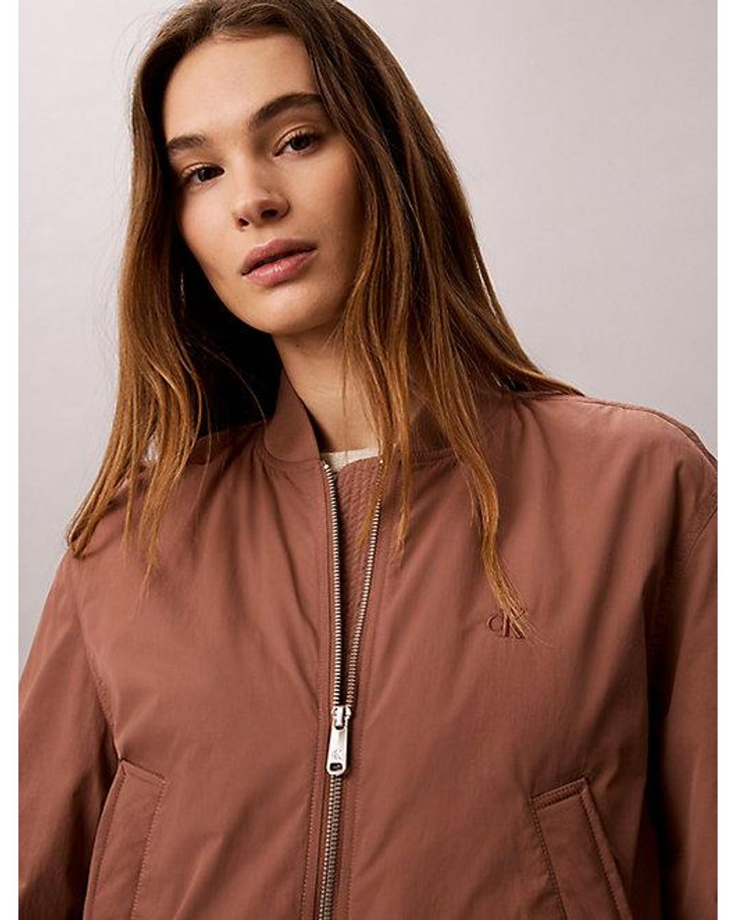 Calvin Klein Blue Jeans Lightly Padded Nylon Bomber Jacket