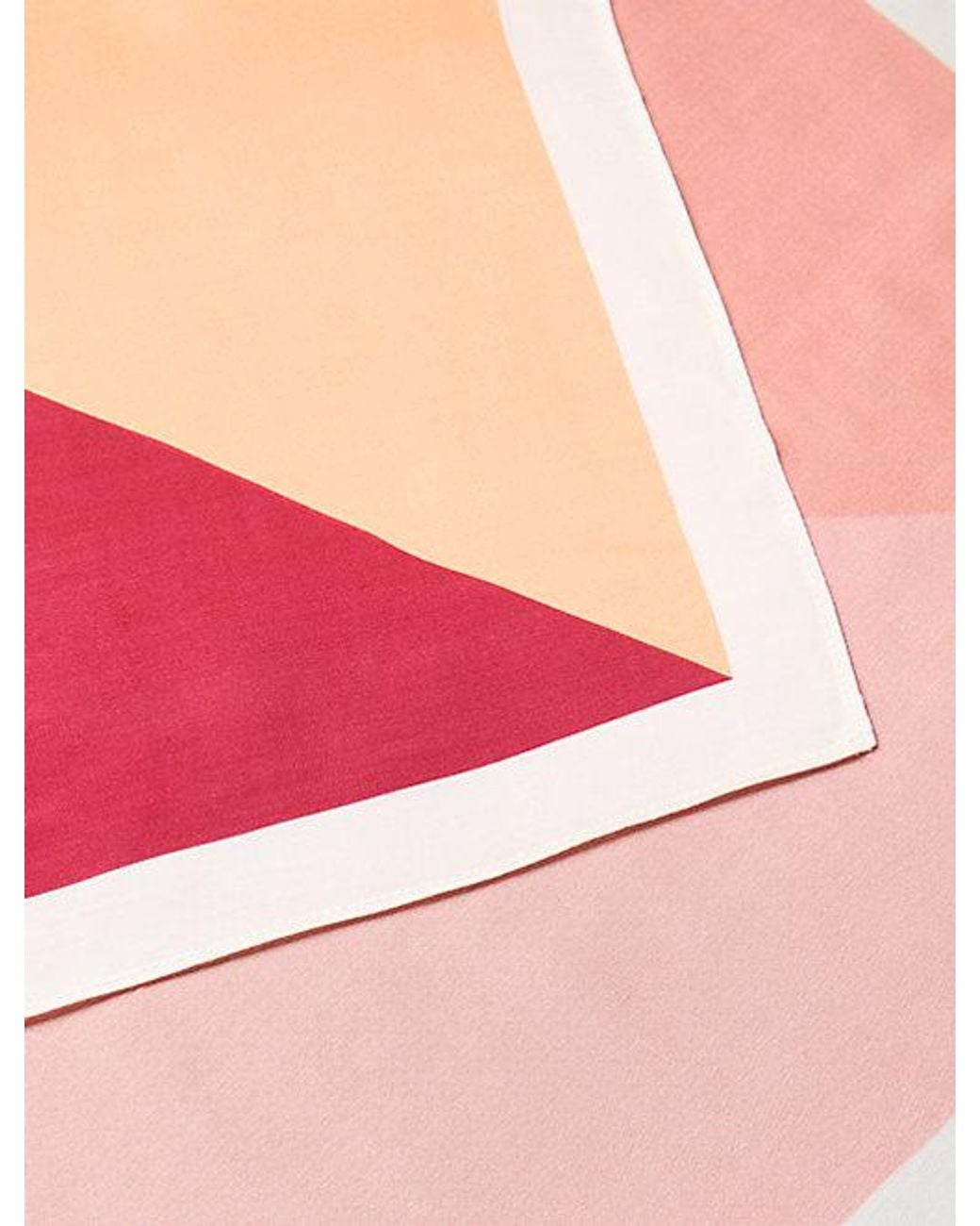 Calvin Klein Pink Square Satin Colour Block Bandana Scarf