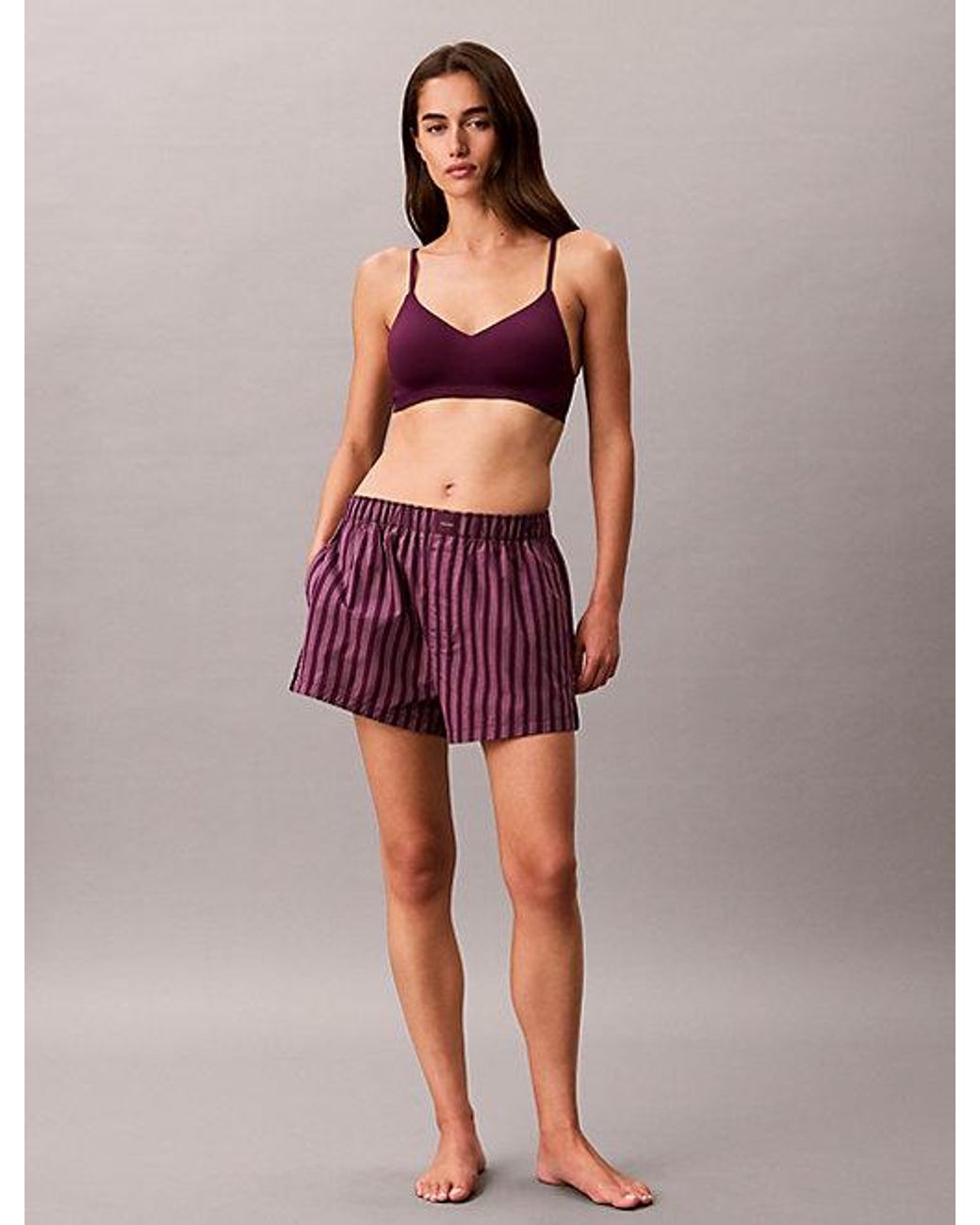 Calvin Klein Red Pyjama Shorts Icon Cotton Poplin