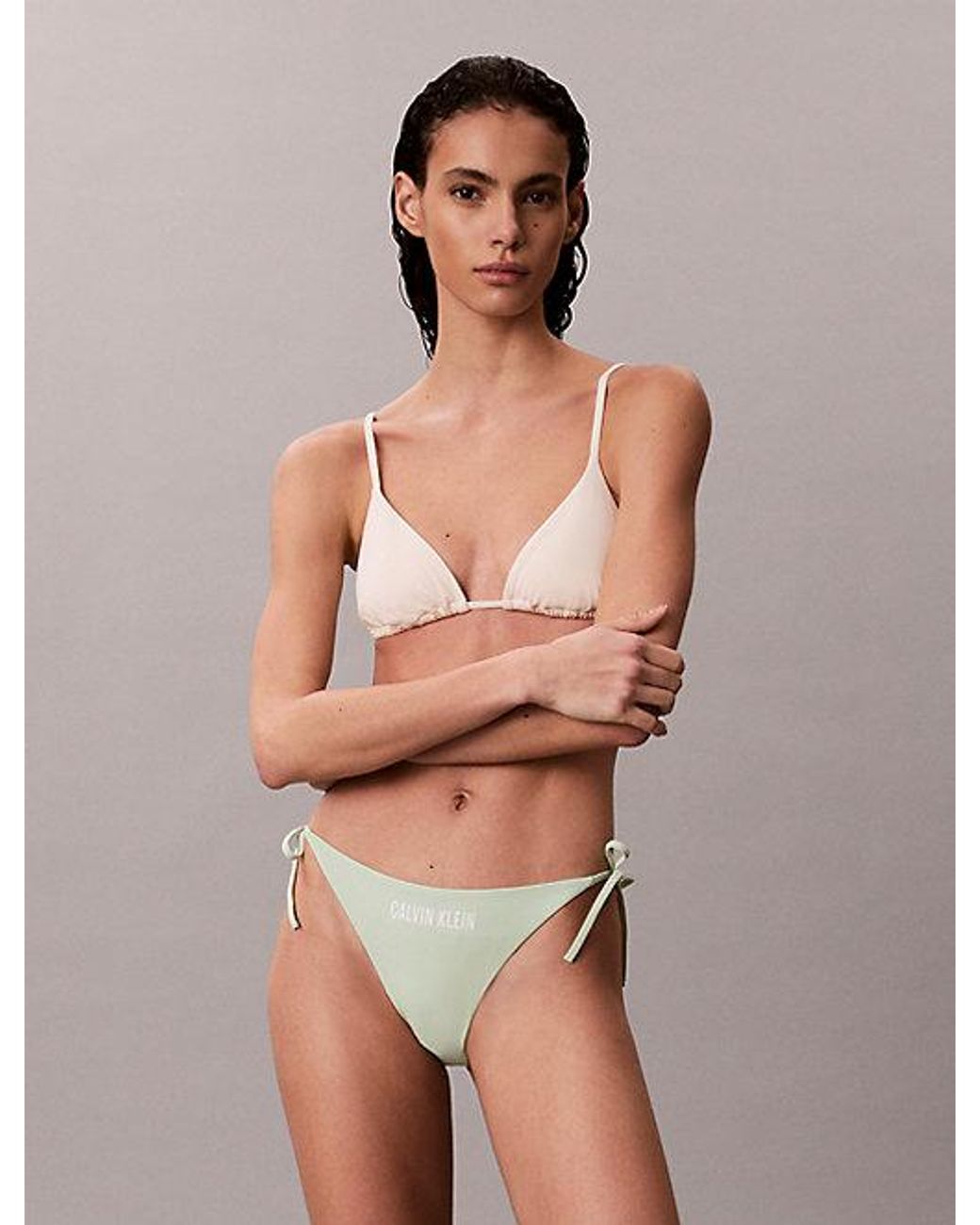 Calvin Klein Green Tie Side Bikini Bottoms Intense Power