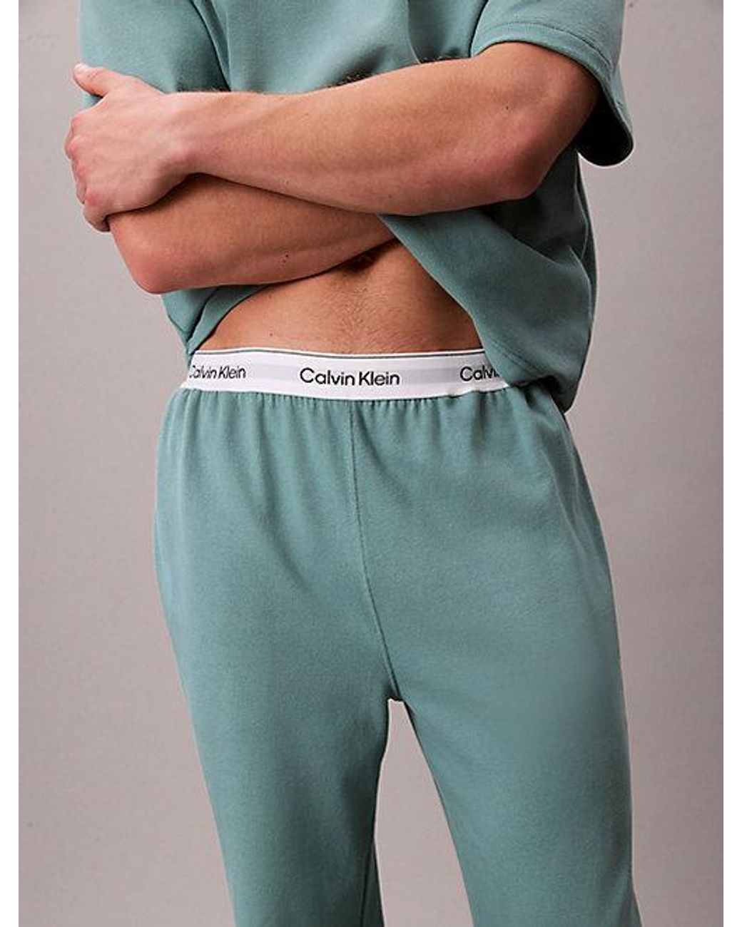 Calvin Klein Blue Pyjama Pants Icon Jersey Knit for men