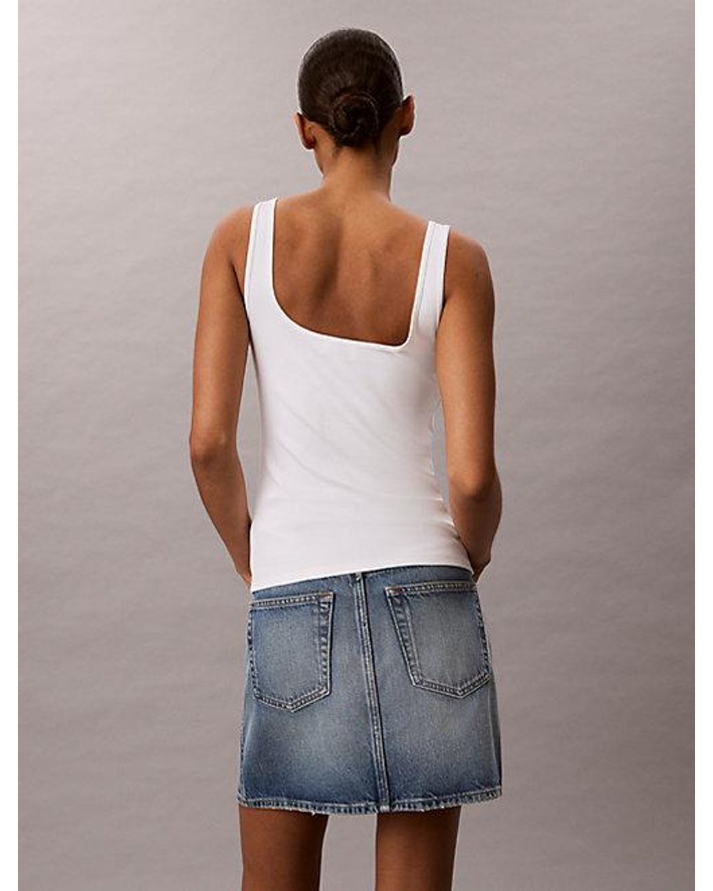 Calvin Klein Multicolor Jeans Slim Ribbed Cotton Tank Top