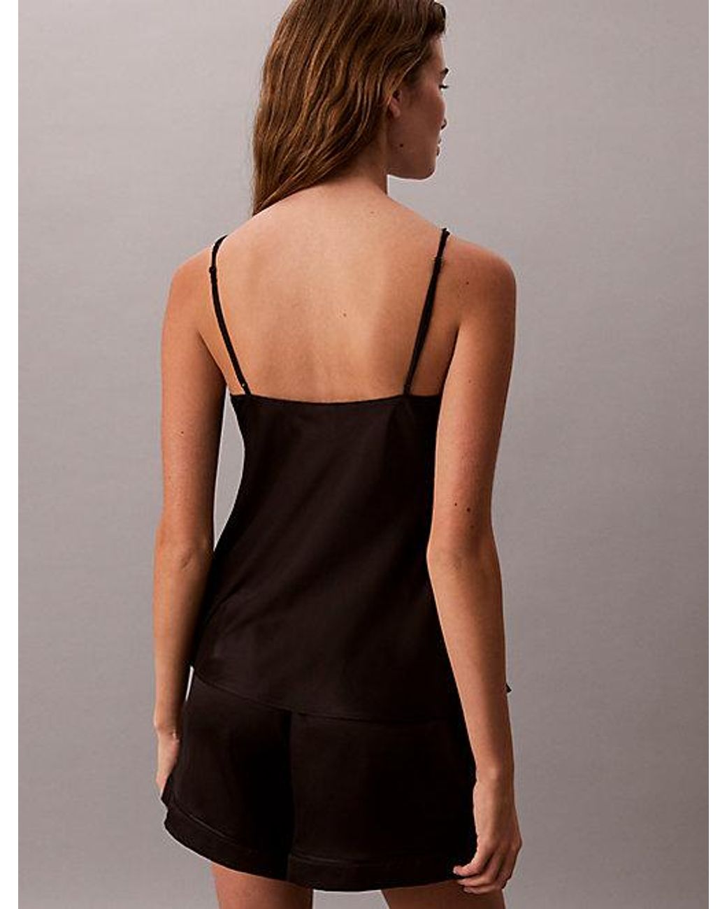 Calvin Klein Brown Camisole Pyjama Top Minimalist Satin