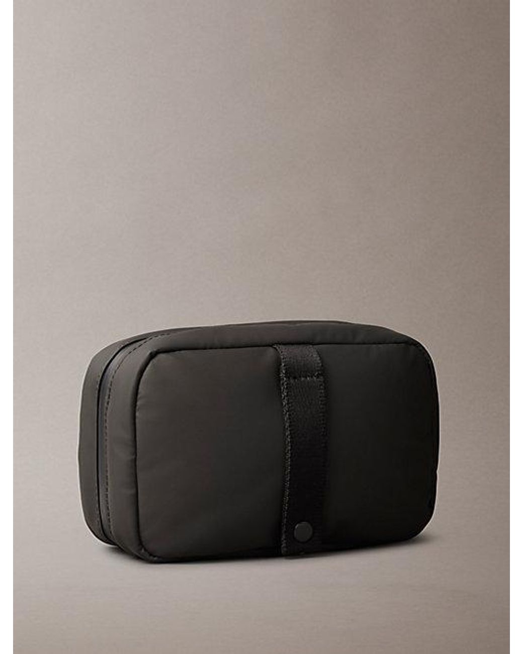 Calvin Klein Gray Puffer Utility Hanger Wash Bag for men