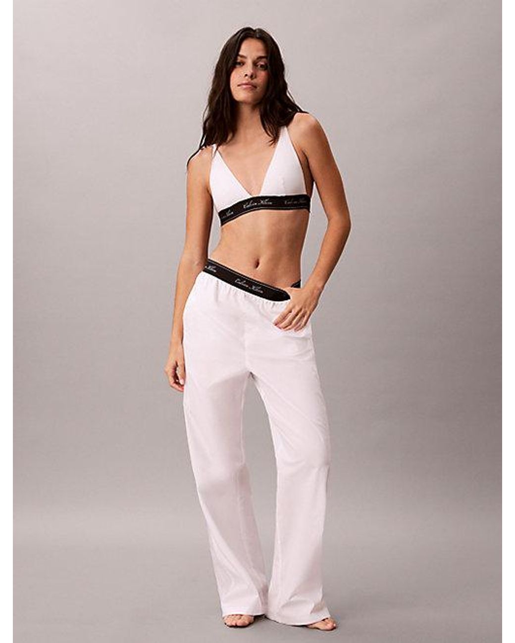 Calvin Klein White Pyjama Pants Icon Cotton Poplin
