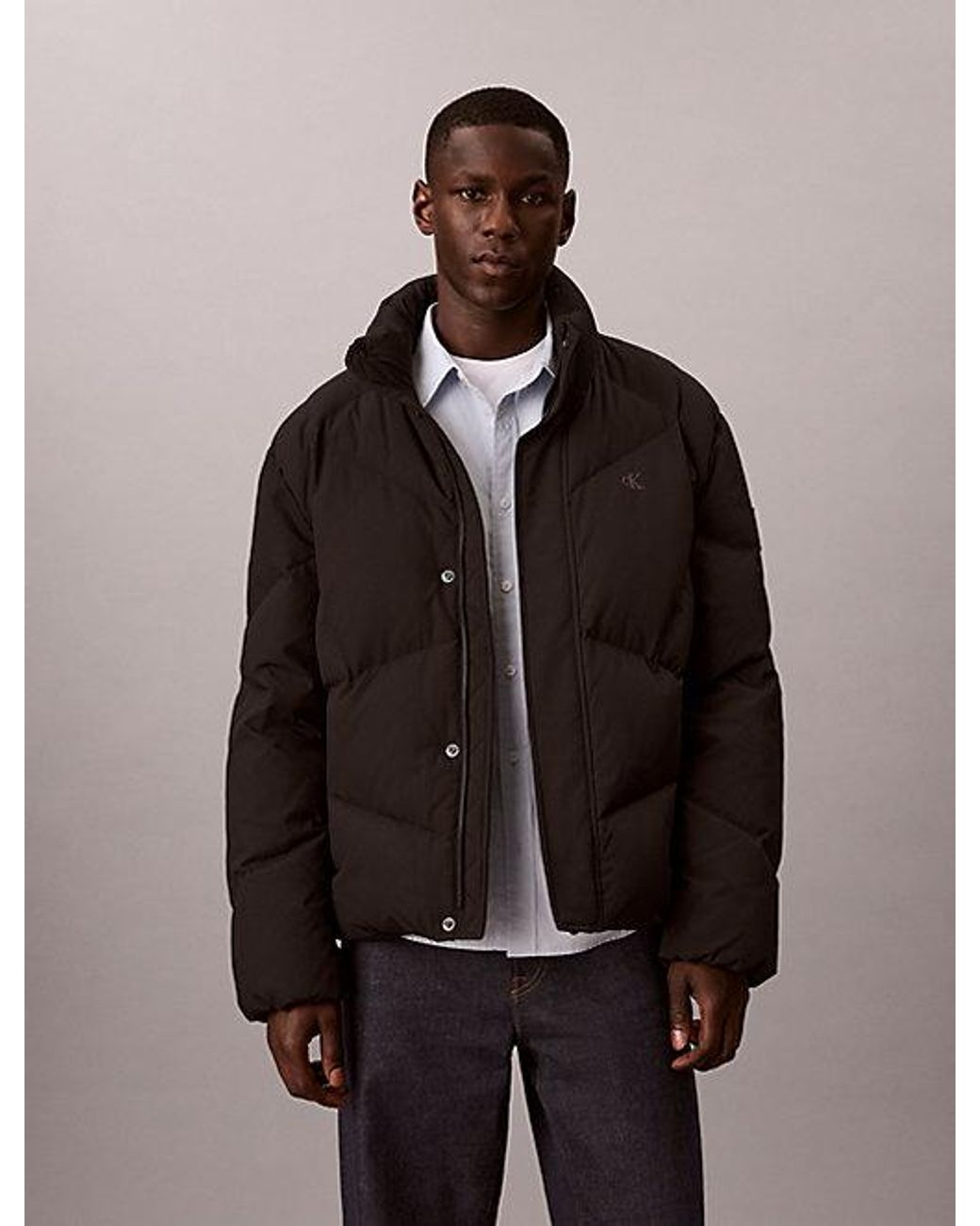 Calvin Klein Brown Jeans Relaxed Quilted Down Puffer Jacket for men