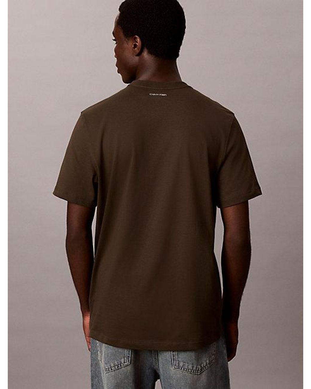 Calvin Klein Brown Jeans Script Logo T-Shirt for men